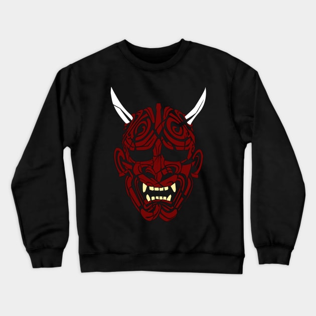 Japanese Demon Mask Crewneck Sweatshirt by T's & T's